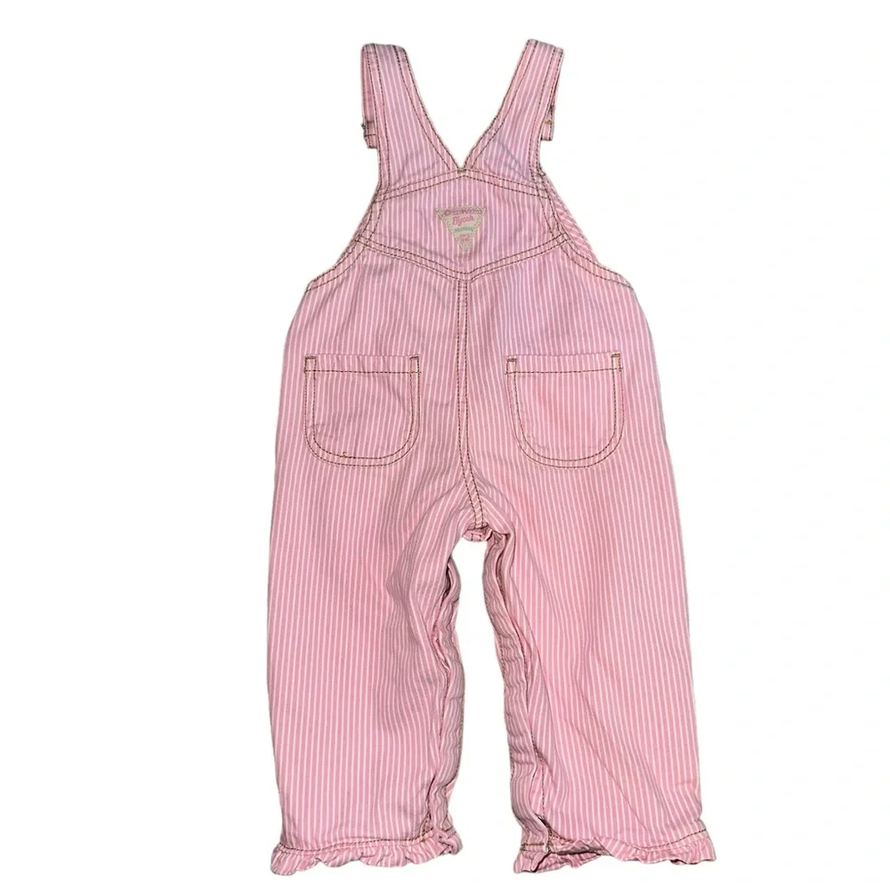 OshKosh B’gosh Pink Stripe Butterfly Overalls‎ - 12 months